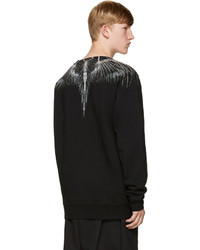 schwarzer bedruckter Pullover mit einem Rundhalsausschnitt von Marcelo Burlon County of Milan