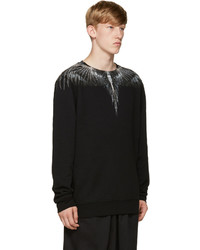 schwarzer bedruckter Pullover mit einem Rundhalsausschnitt von Marcelo Burlon County of Milan