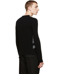 schwarzer bedruckter Pullover mit einem Rundhalsausschnitt von Moncler