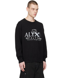 schwarzer bedruckter Pullover mit einem Rundhalsausschnitt von 1017 Alyx 9Sm