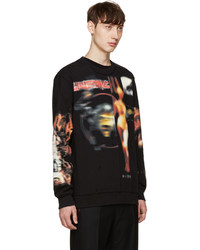 schwarzer bedruckter Pullover mit einem Rundhalsausschnitt von Givenchy