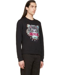 schwarzer bedruckter Pullover mit einem Rundhalsausschnitt von Kenzo