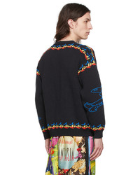 schwarzer bedruckter Pullover mit einem Rundhalsausschnitt von Stella McCartney