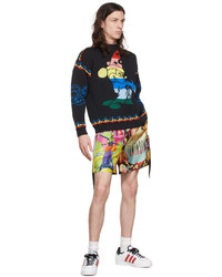 schwarzer bedruckter Pullover mit einem Rundhalsausschnitt von Stella McCartney