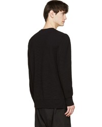 schwarzer bedruckter Pullover mit einem Rundhalsausschnitt von Helmut Lang