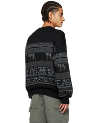 schwarzer bedruckter Pullover mit einem Rundhalsausschnitt von Sacai