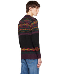 schwarzer bedruckter Pullover mit einem Rundhalsausschnitt von Howlin'