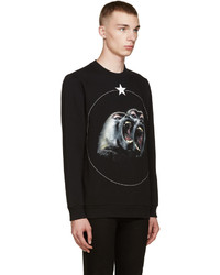 schwarzer bedruckter Pullover mit einem Rundhalsausschnitt von Givenchy