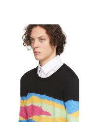 schwarzer bedruckter Pullover mit einem Rundhalsausschnitt von Charles Jeffrey Loverboy