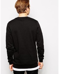 schwarzer bedruckter Pullover mit einem Rundhalsausschnitt von Asos