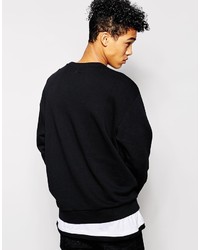 schwarzer bedruckter Pullover mit einem Rundhalsausschnitt von Asos