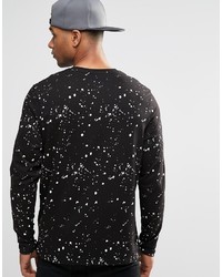 schwarzer bedruckter Pullover mit einem Rundhalsausschnitt von Asos