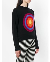 schwarzer bedruckter Pullover mit einem Rundhalsausschnitt von Circled Be Different