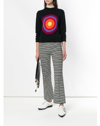 schwarzer bedruckter Pullover mit einem Rundhalsausschnitt von Circled Be Different