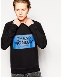 schwarzer bedruckter Pullover mit einem Rundhalsausschnitt von Cheap Monday