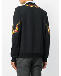 schwarzer bedruckter Pullover mit einem Rundhalsausschnitt von Dolce & Gabbana