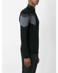 schwarzer bedruckter Pullover mit einem Rundhalsausschnitt von Les Hommes