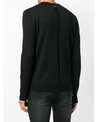 schwarzer bedruckter Pullover mit einem Rundhalsausschnitt von Les Hommes Urban