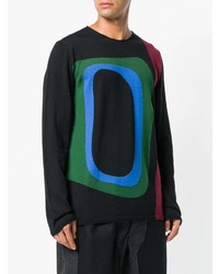 schwarzer bedruckter Pullover mit einem Rundhalsausschnitt von Comme Des Garcons SHIRT