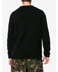 schwarzer bedruckter Pullover mit einem Rundhalsausschnitt von Gucci