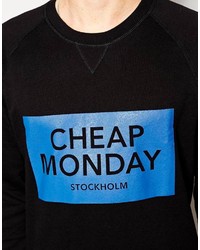 schwarzer bedruckter Pullover mit einem Rundhalsausschnitt von Cheap Monday