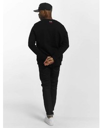 schwarzer bedruckter Pullover mit einem Rundhalsausschnitt von Dangerous