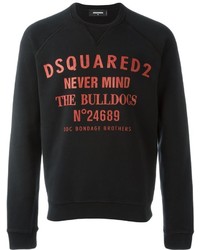 schwarzer bedruckter Pullover mit einem Rundhalsausschnitt von DSQUARED2