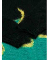 schwarzer bedruckter Pullover mit einem Rundhalsausschnitt von Prada