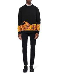 schwarzer bedruckter Pullover mit einem Rundhalsausschnitt von Givenchy