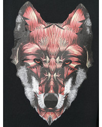 schwarzer bedruckter Pullover mit einem Rundhalsausschnitt von Marcelo Burlon County of Milan