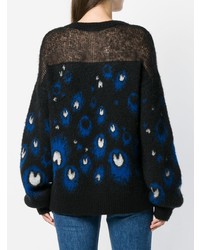 schwarzer bedruckter Pullover mit einem Rundhalsausschnitt von Just Cavalli