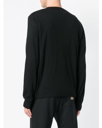 schwarzer bedruckter Pullover mit einem Rundhalsausschnitt von Love Moschino