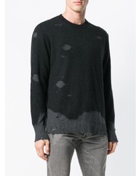 schwarzer bedruckter Pullover mit einem Rundhalsausschnitt von Diesel