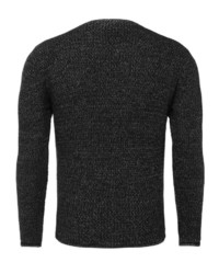 schwarzer bedruckter Pullover mit einem Rundhalsausschnitt von Key Largo