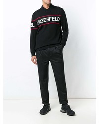 schwarzer bedruckter Pullover mit einem Rundhalsausschnitt von Karl Lagerfeld