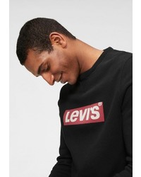 schwarzer bedruckter Pullover mit einem Rundhalsausschnitt von Levi's