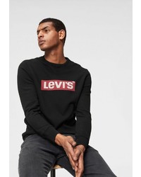 schwarzer bedruckter Pullover mit einem Rundhalsausschnitt von Levi's