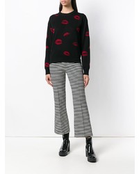 schwarzer bedruckter Pullover mit einem Rundhalsausschnitt von Sonia Rykiel