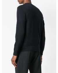 schwarzer bedruckter Pullover mit einem Rundhalsausschnitt von Z Zegna