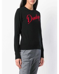 schwarzer bedruckter Pullover mit einem Rundhalsausschnitt von Dondup