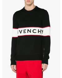 schwarzer bedruckter Pullover mit einem Rundhalsausschnitt von Givenchy