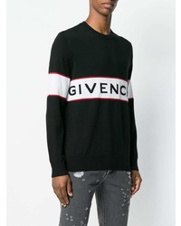 schwarzer bedruckter Pullover mit einem Rundhalsausschnitt von Givenchy