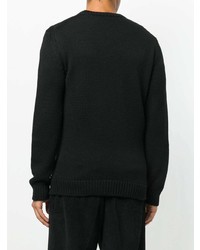 schwarzer bedruckter Pullover mit einem Rundhalsausschnitt von Fendi