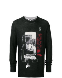 schwarzer bedruckter Pullover mit einem Rundhalsausschnitt von McQ Alexander McQueen