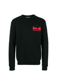 schwarzer bedruckter Pullover mit einem Rundhalsausschnitt von McQ Alexander McQueen