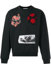 schwarzer bedruckter Pullover mit einem Rundhalsausschnitt von McQ by Alexander McQueen