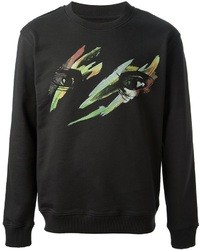 schwarzer bedruckter Pullover mit einem Rundhalsausschnitt von McQ by Alexander McQueen