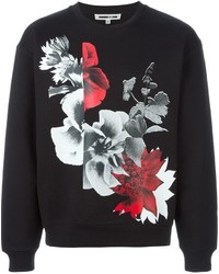 schwarzer bedruckter Pullover mit einem Rundhalsausschnitt von McQ by Alexander McQueen