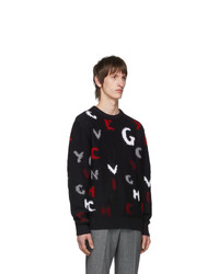 schwarzer bedruckter Pullover mit einem Rundhalsausschnitt von Givenchy