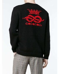 schwarzer bedruckter Pullover mit einem Rundhalsausschnitt von Gucci